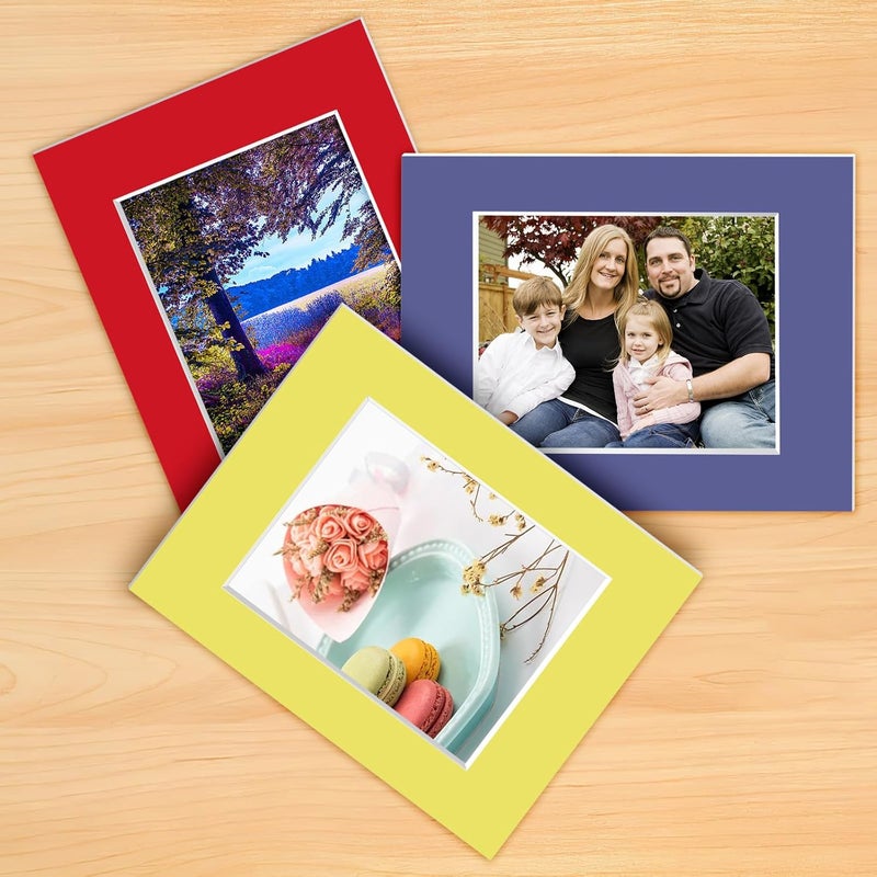 YEESON 10 Pack Picture Frame Mats, 11x14 Matted to 8x10 Photo Mats, Acid Free Picture Matting for Pictures Photos Watercolor Artwork(Mixed Color) - Image 5